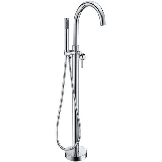 Anzzi Brand FS-AZ0047CH Coral Series 2-Handle Freestanding Claw Foot Tub Faucet with Hand Shower in Polished Chrome