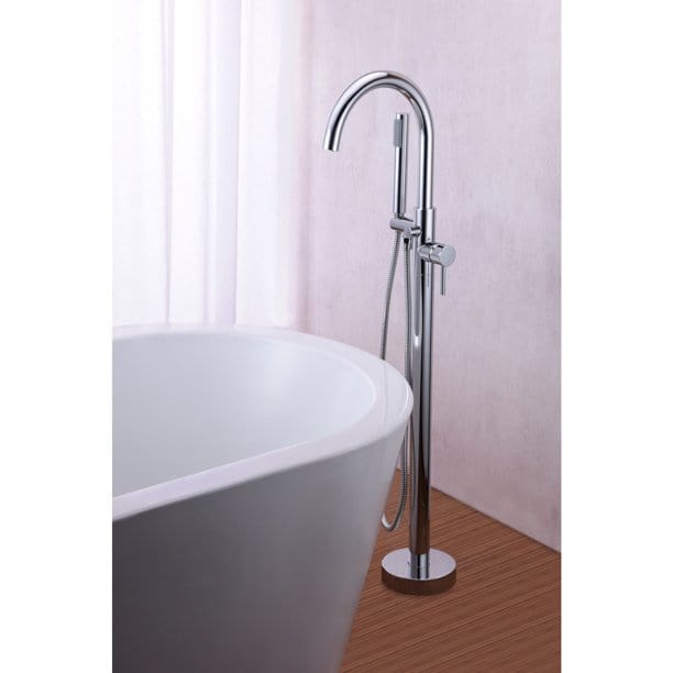 Anzzi Brand FS-AZ0047CH Coral Series 2-Handle Freestanding Claw Foot Tub Faucet with Hand Shower in Polished Chrome