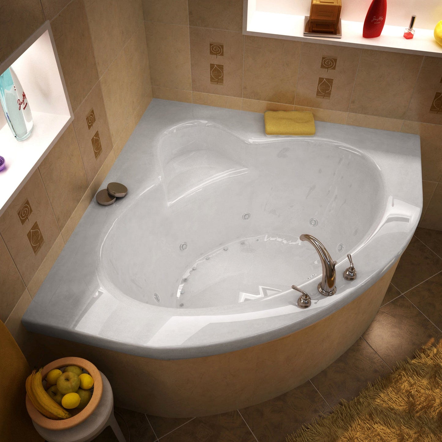 Atlantis Whirlpools Alexandria 60 x 60 Corner Air & Whirlpool Jetted Bathtub 6060ADL