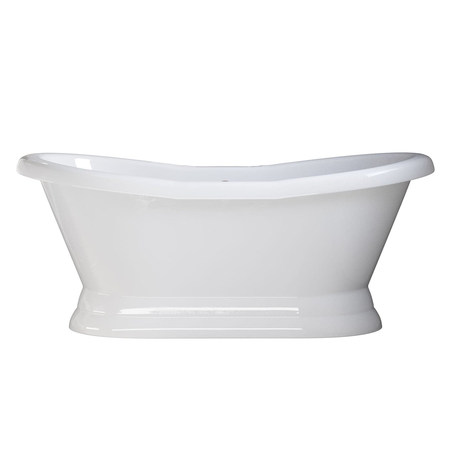 Cambridge USA Quality 68 Inch Double Slipper Pedestal Tub with Deck Mount Faucet Holes USA-ADES-PED-NH