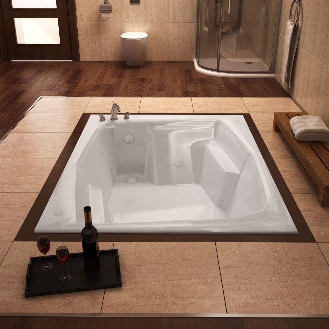 Atlantis Whirlpools Caresse 54 x 72 Rectangular Soaking Bathtub 5472C