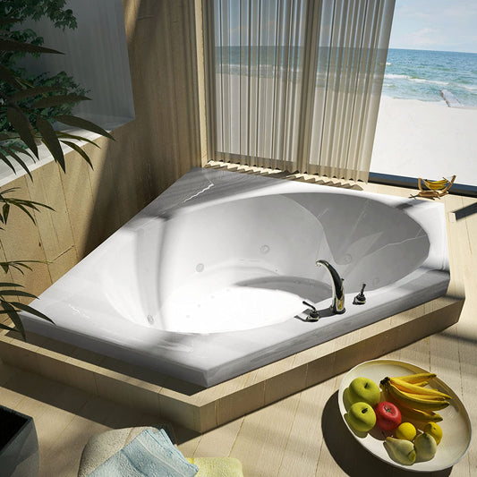 Atlantis Whirlpools Eclipse 60 x 60 Corner Air & Whirlpool Jetted Bathtub 6060EDR