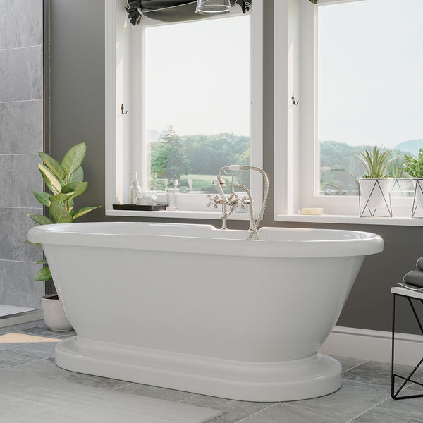 Cambridge Plumbing Acrylic Double Ended Pedestal Soaking Tub 70