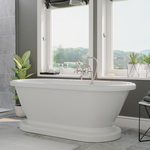 Cambridge Plumbing Acrylic Double Ended Pedestal Bathtub 60