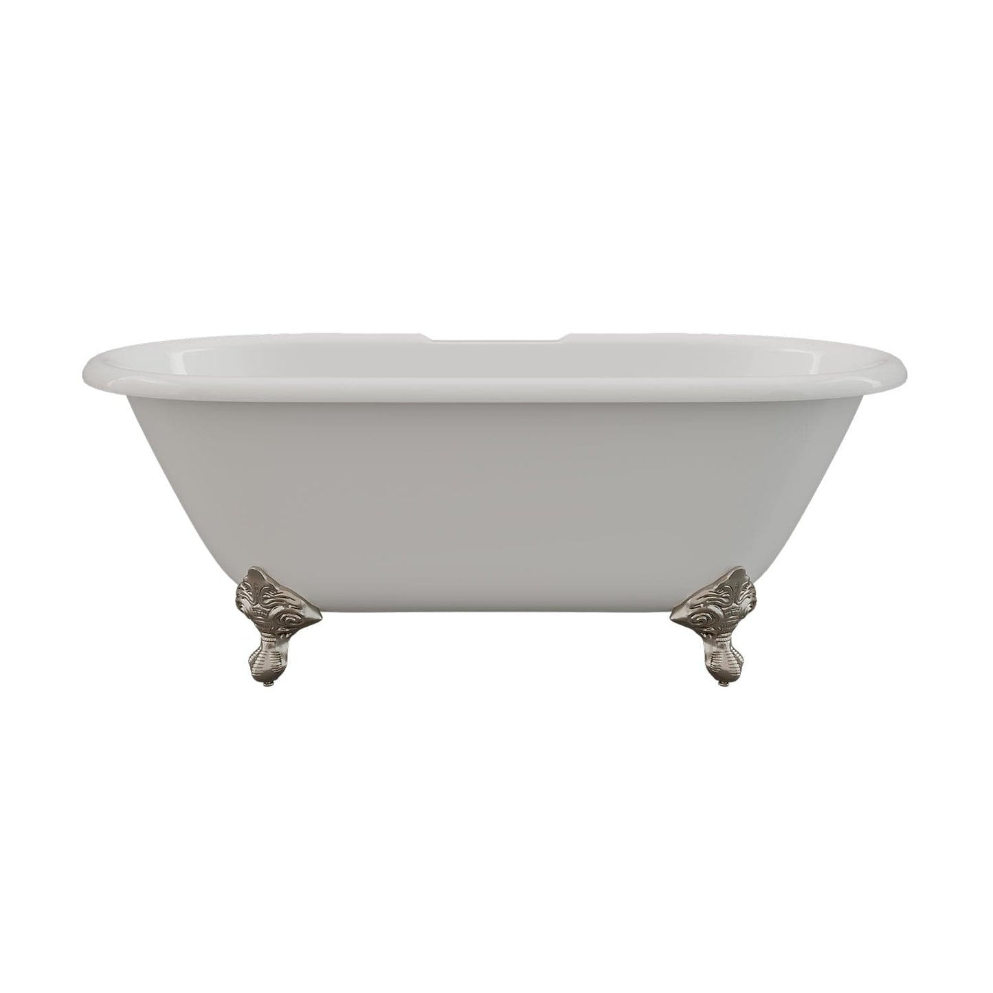 Cambridge Plumbing Cast Iron Double Ended Clawfoot Tub 60" X 30" with 7" Deck Mount Faucet Drillings and Oil Rubbed Bronze Feet  DE60-DH-ORB