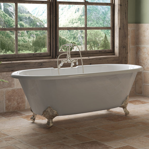 Cambridge Plumbing Cast Iron Double Ended Clawfoot Tub 67