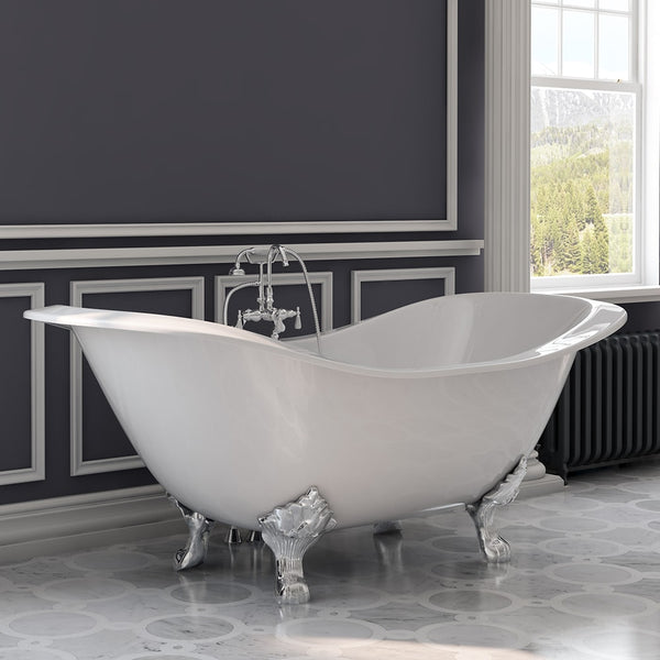 Cambridge Plumbing Cast Iron Double Ended Slipper Tub 71