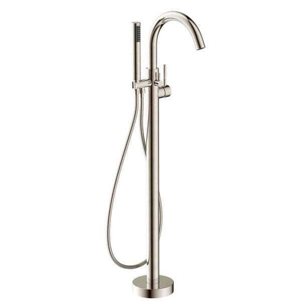 Anzzi Brand FS-AZ0047BN Coral Series 2-Handle Freestanding Claw Foot Tub Faucet with Hand Shower in Brushed Nickel