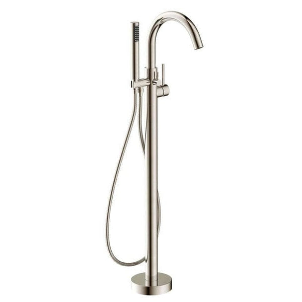 Anzzi Brand FS-AZ0047BN Coral Series 2-Handle Freestanding Claw Foot Tub Faucet with Hand Shower in Brushed Nickel