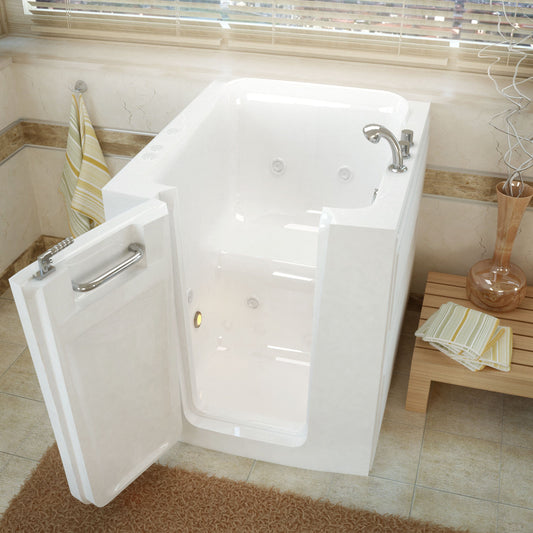 MediTub Walk-In 32 x 38 Left Door White Whirlpool Jetted Walk-In Bathtub 3238LWH