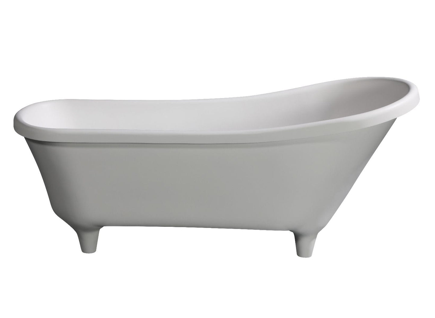 ALFI brand AB9960 67" White Matte Clawfoot Solid Surface Resin Bathtub