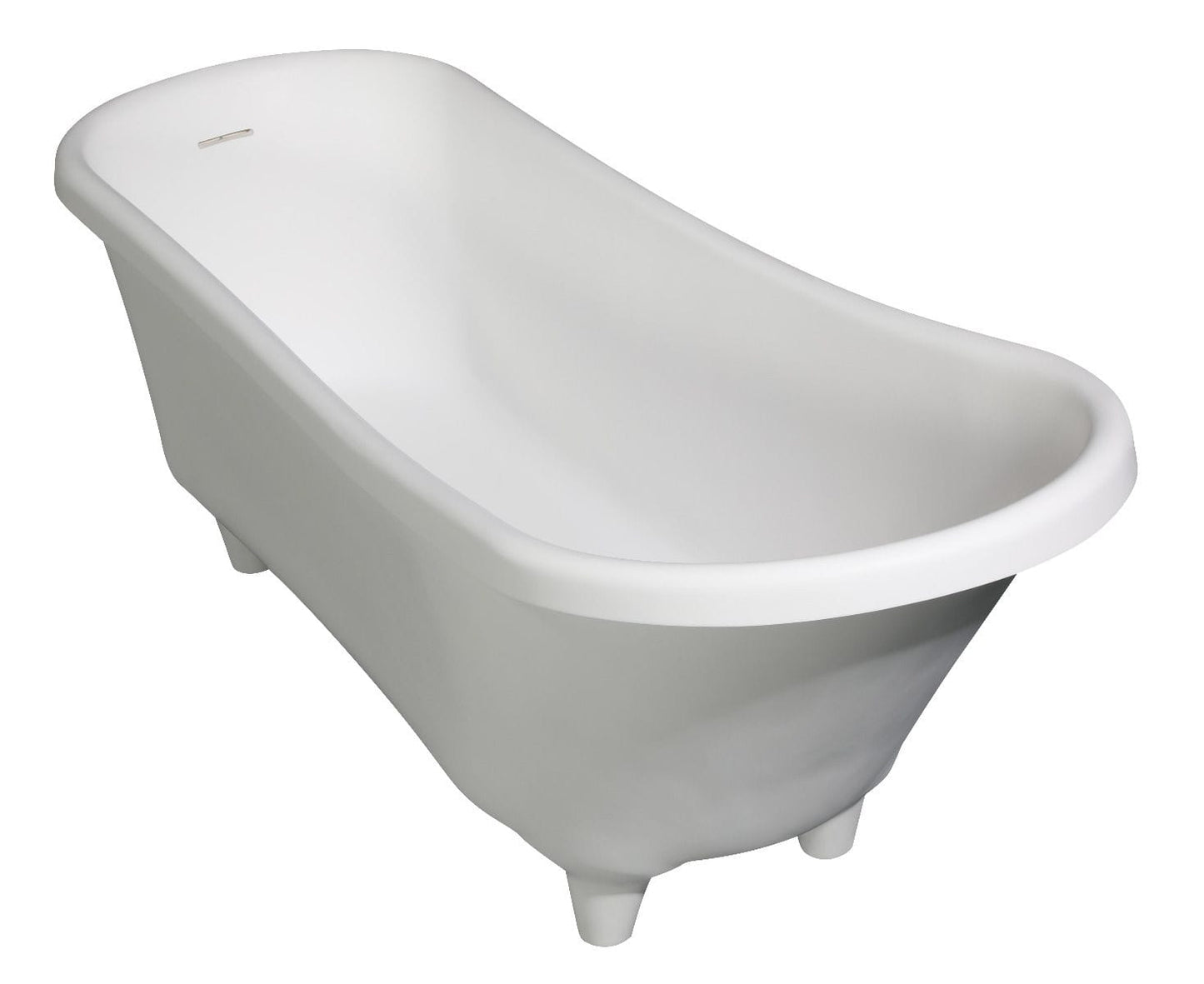 ALFI brand AB9960 67" White Matte Clawfoot Solid Surface Resin Bathtub