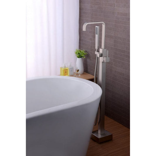 Anzzi Brand FS-AZ0031BN Victoria 2-Handle Claw Foot Tub Faucet with Hand Shower in Brushed Nickel