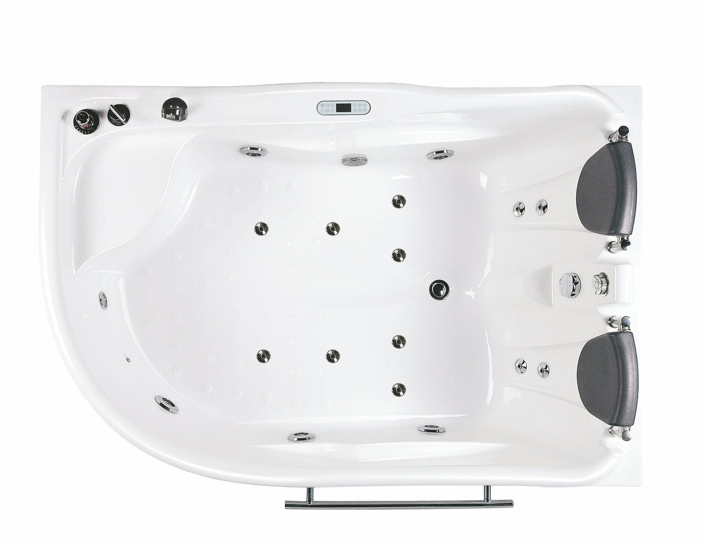 EAGO AM124ETL-L 6 ft Left Corner Acrylic White Whirlpool Bathtub for Two