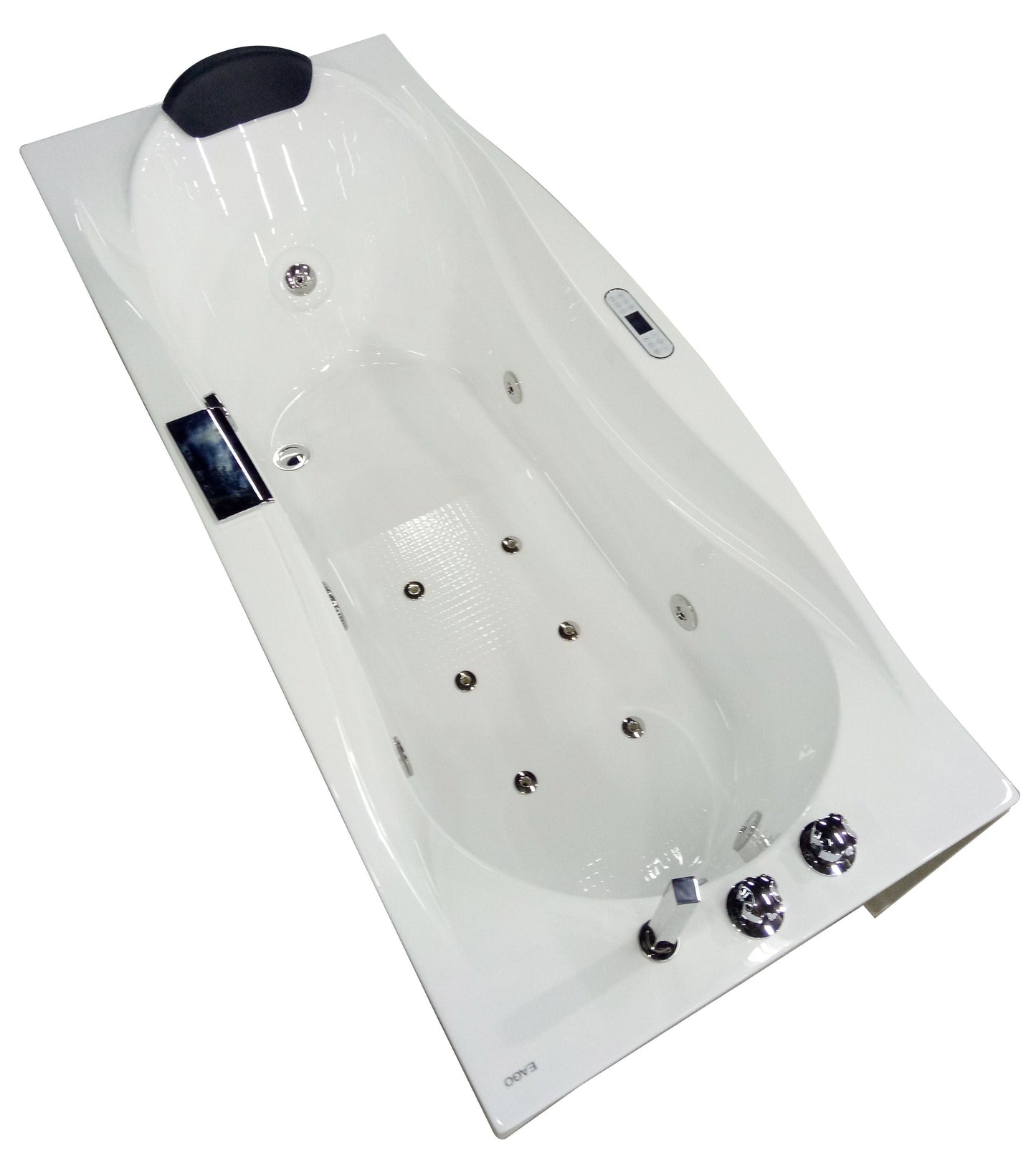 EAGO AM189ETL-L 6 ft Left Drain Acrylic White Whirlpool Bathtub w Fixtures