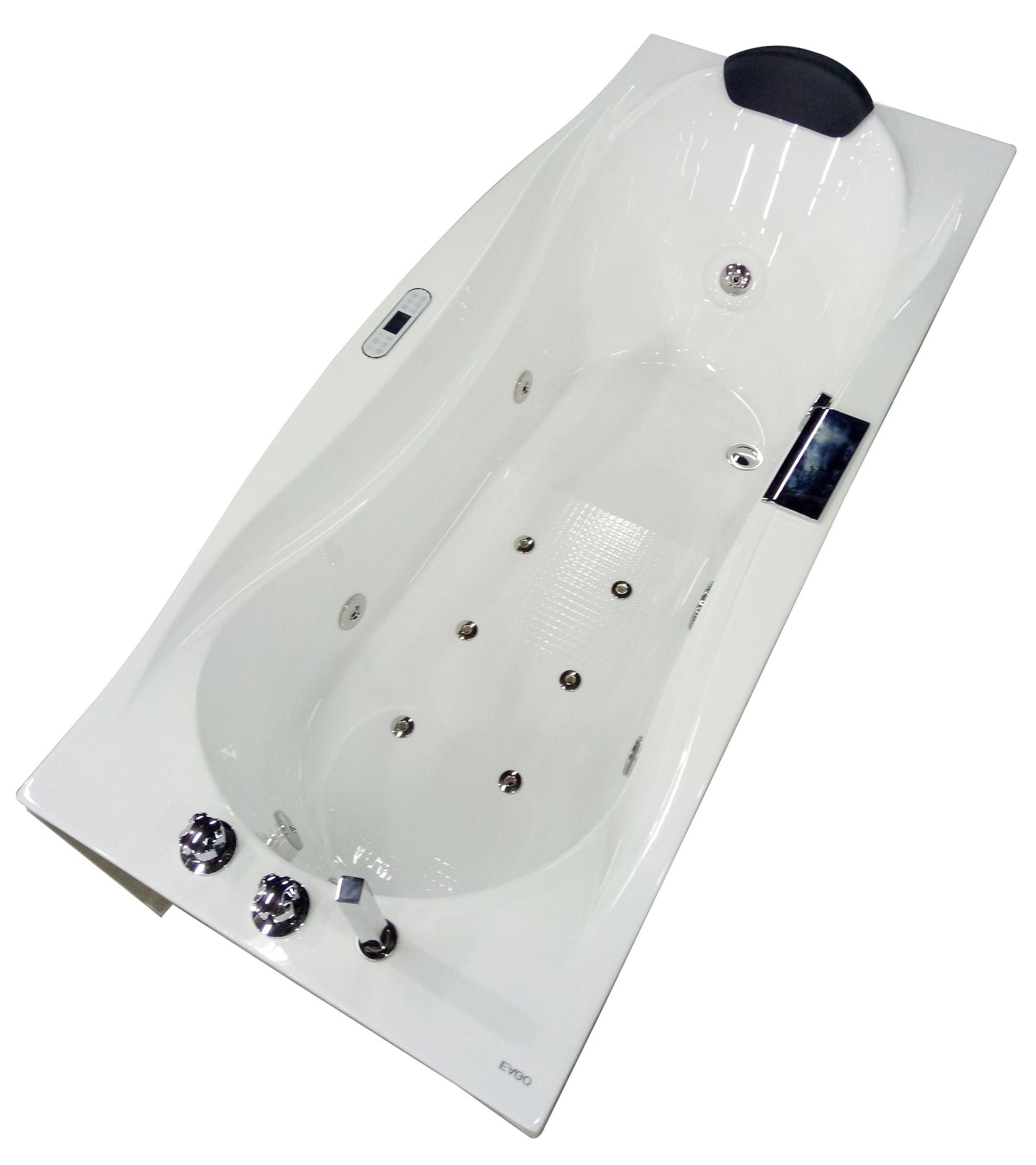 EAGO AM189ETL-R 6 ft Right Drain Acrylic White Whirlpool Bathtub w Fixtures