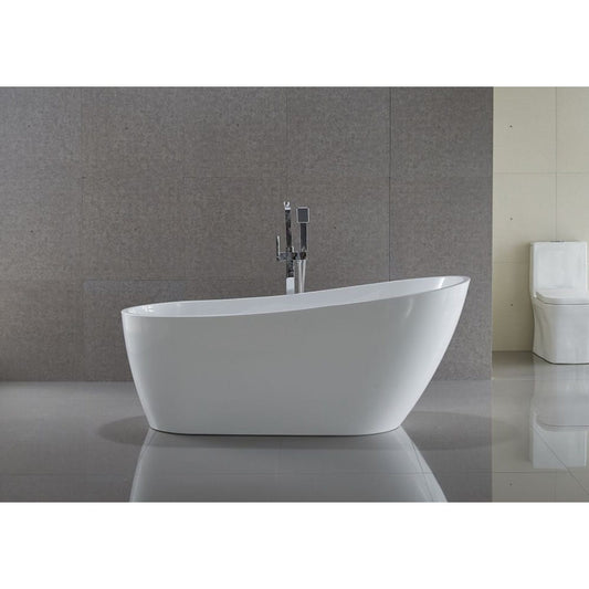 Anzzi Brand FT-AZ093 Trend Series 5.58 ft. Freestanding Bathtub in White