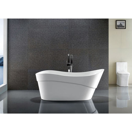 Anzzi Brand FT-AZ094 Kahl Series 5.58 ft. Freestanding Bathtub in White