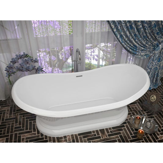 Anzzi Brand FT-AZ113 Ruby 5.9 ft. Acrylic Flatbottom Non-Whirlpool Bathtub-White