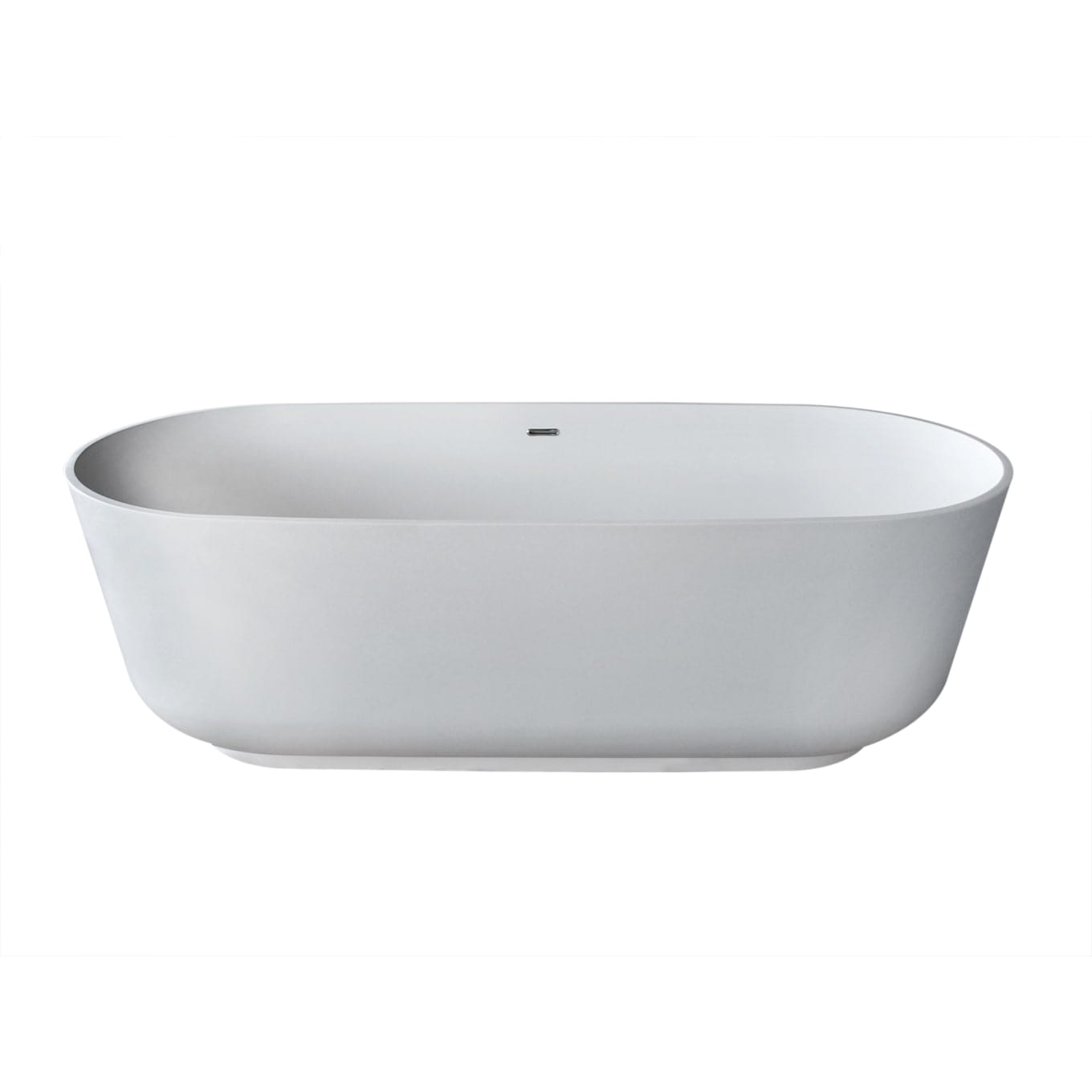 Anzzi Brand FT-AZ511 Sabbia 5.9 ft. Solid Surface Center Drain Freestanding Bathtub in Matte White