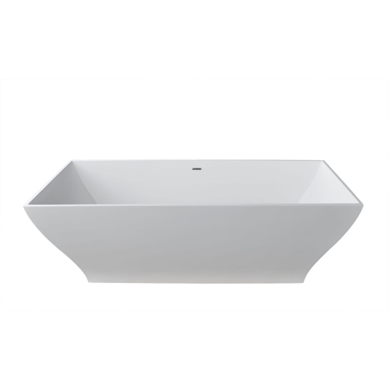 Anzzi Brand FT-AZ8419 Kayenge 5.9 ft. Solid Surface Center Drain Freestanding Bathtub in Matte White