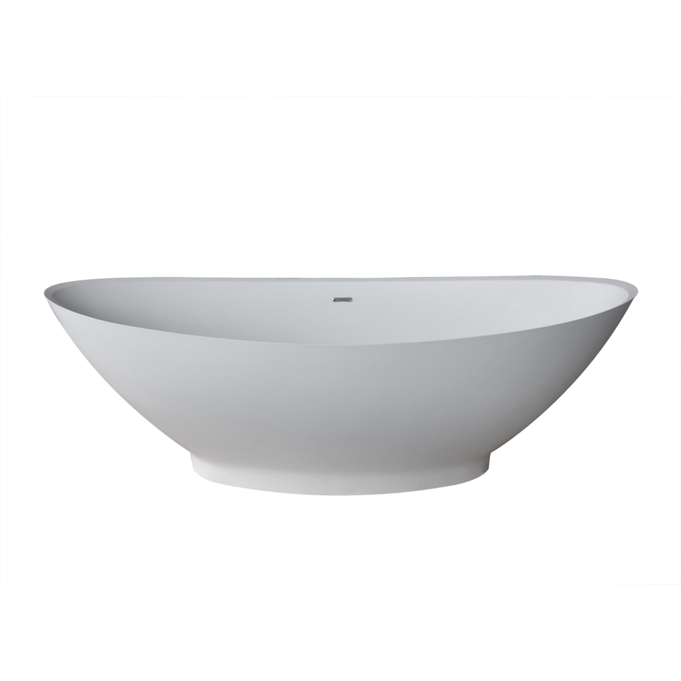 Anzzi Brand FT-AZ8420 Masoko 6.2 ft. Solid Surface Center Drain Freestanding Bathtub in Matte White