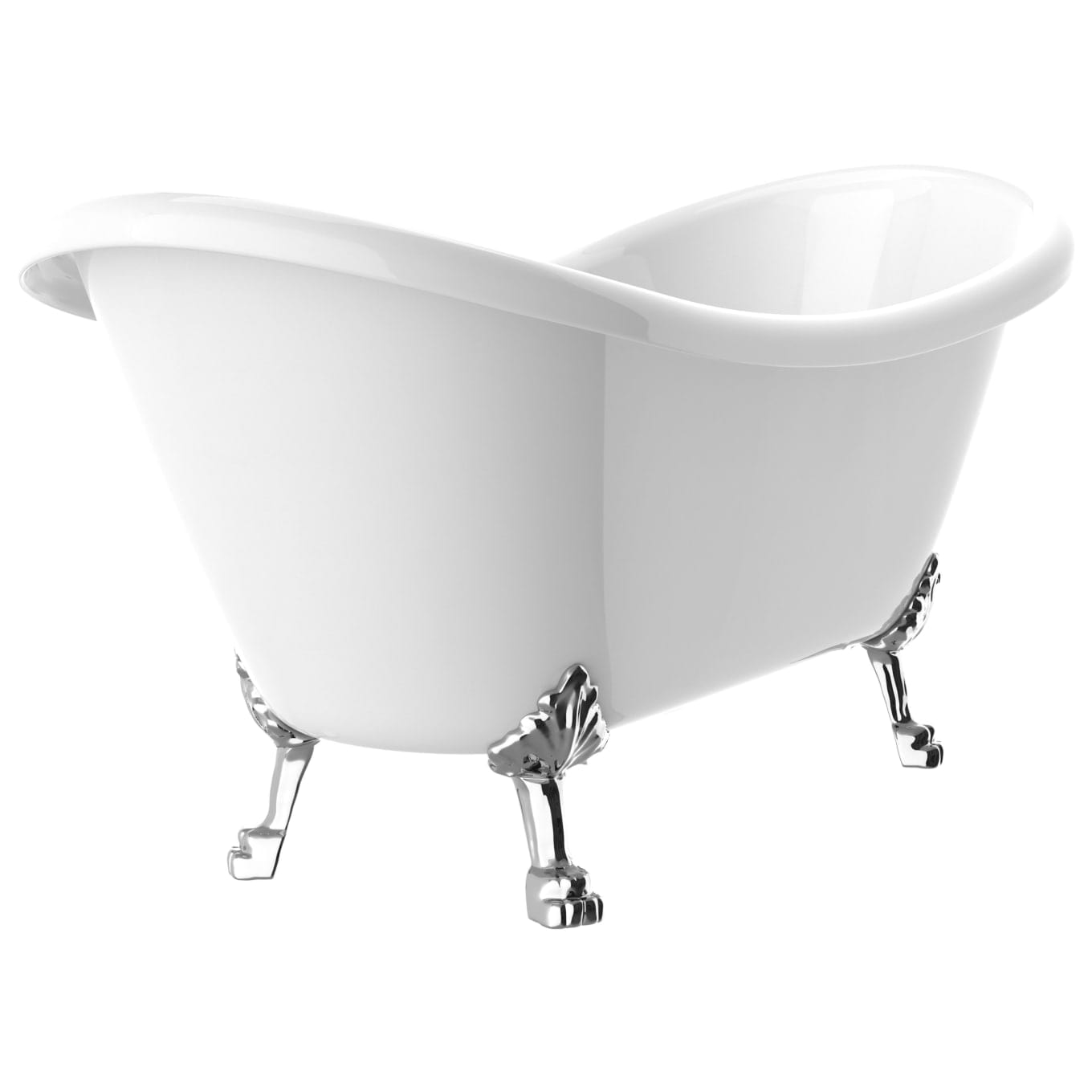 Anzzi Brand FT-CF130LXFT-CH 69.29” Belissima Double Slipper Acrylic Claw Foot Tub in White