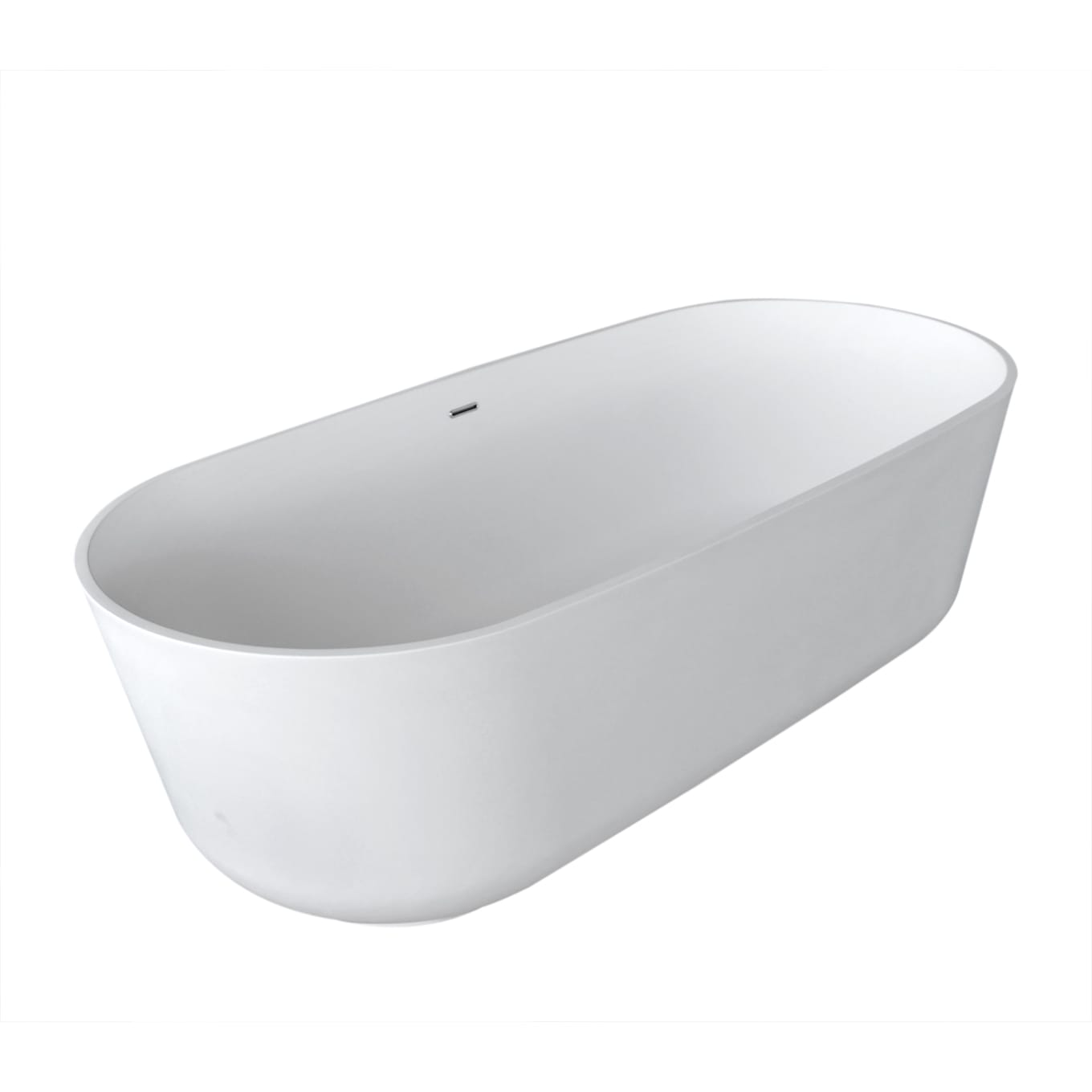 Anzzi Brand FT511-0025 Sabbia 5.9 ft. Solid Surface Classic Soaking Bathtub in Matte White and Kros Faucet in Chrome