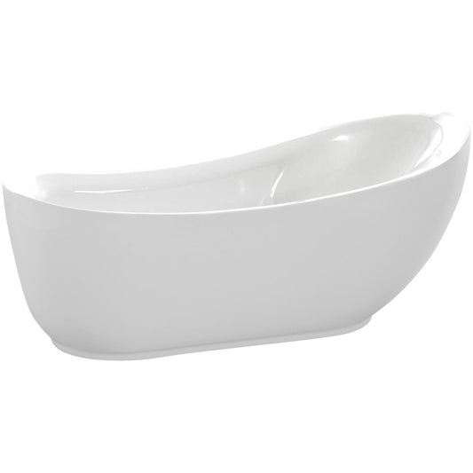 Anzzi Brand FTAZ090-T055 Talyah 71 in. Acrylic Soaking Bathtub with Kame 2-piece 1.28 GPF Single Flush Toilet