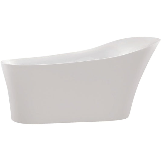 Anzzi Brand FTAZ092-0025C Maple 67 in. Acrylic Flatbottom Non-Whirlpool Bathtub in White with Kros Faucet in Polished Chrome