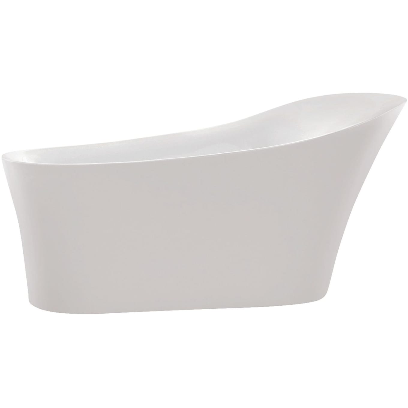 Anzzi Brand FTAZ092-0042C Maple 67 in. Acrylic Flatbottom Non-Whirlpool Bathtub in White with Havasu Faucet in Polished Chrome