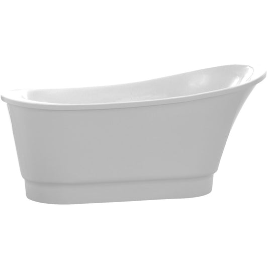 Anzzi Brand FTAZ095-0025C Prima 67 in. Acrylic Flatbottom Non-Whirlpool Bathtub in White with Kros Faucet in Polished Chrome