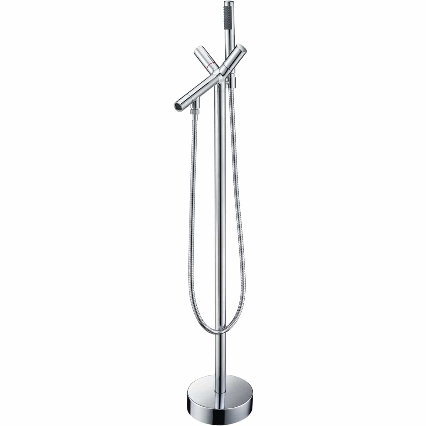 Anzzi Brand FTAZ098-42C-55 Chand 67 in. Acrylic Flatbottom Non-Whirlpool Bathtub with Havasu Faucet and Kame 1.28 GPF Toilet