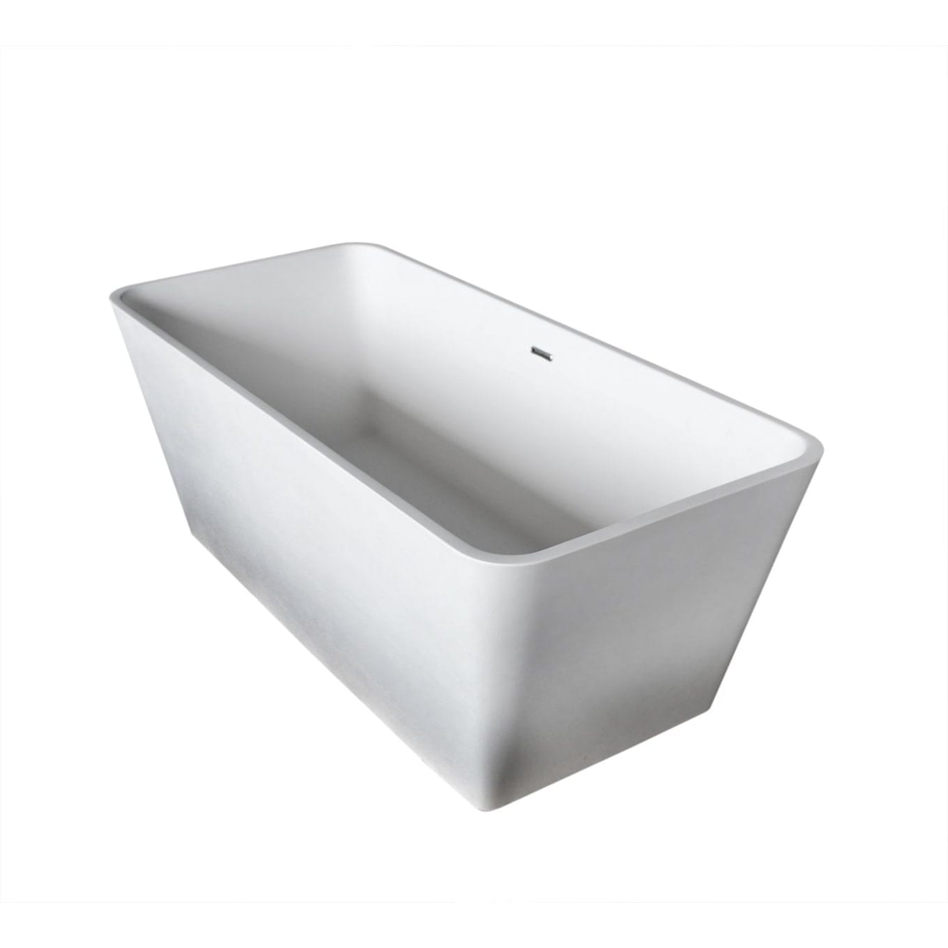 Anzzi Brand FTAZ501-0044B Cenere 58.25 in. Solid Surface Soaking Bathtub in White with Angel Faucet in Brushed Nickel