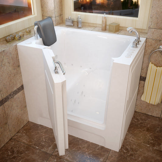 MediTub Walk-In 27 x 39 Right Drain White Whirlpool & Air Jetted Walk-In Bathtub 2739RWD