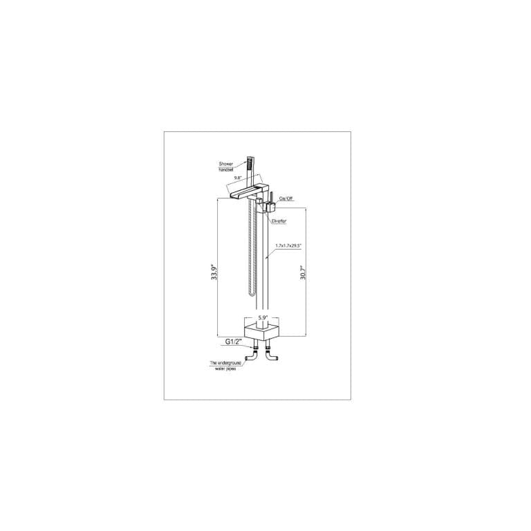 Anzzi Brand FS-AZ0059BN Union 2-Handle Claw Foot Tub Faucet with Hand Shower in Brushed Nickel