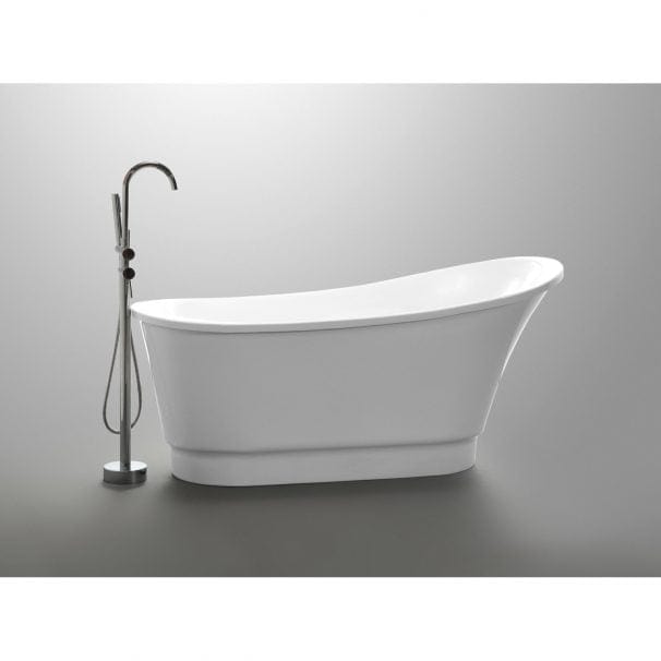 Anzzi Brand FT-AZ095 Prima 67 in. Acrylic Flatbottom Non-Whirlpool Bathtub in White