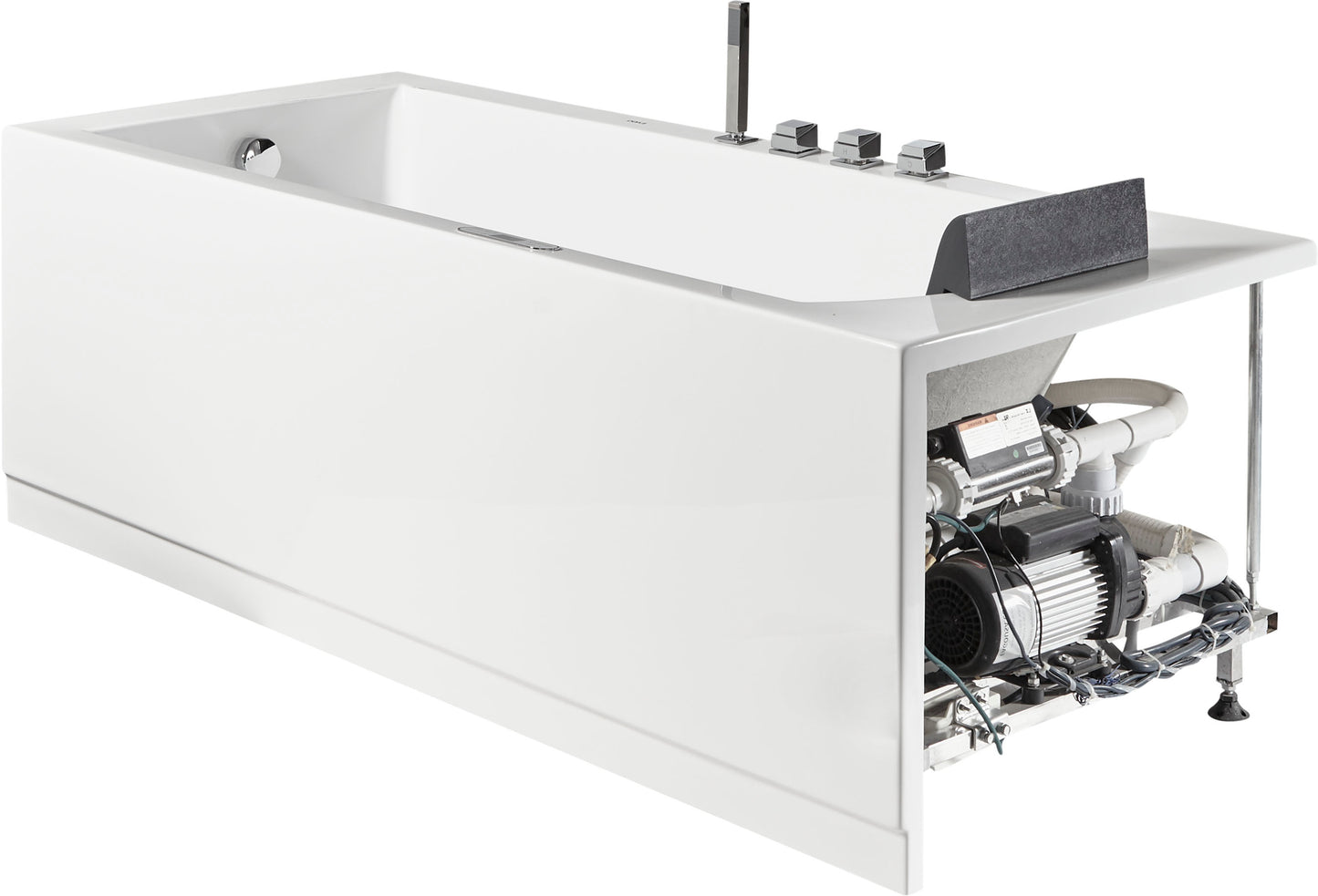 EAGO AM154ETL-L6 6 ft Acrylic White Rectangular Whirlpool Bathtub w Fixtures