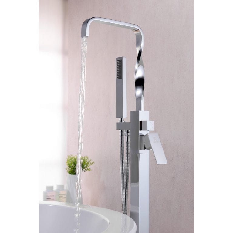 Anzzi Brand FS-AZ0050CH Yosemite 2-Handle Claw Foot Tub Faucet with Hand Shower in Polished Chrome