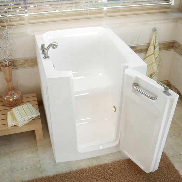 MediTub Walk-In 32 x 38 Right Door White Soaking Walk-In Bathtub 3238RWS 