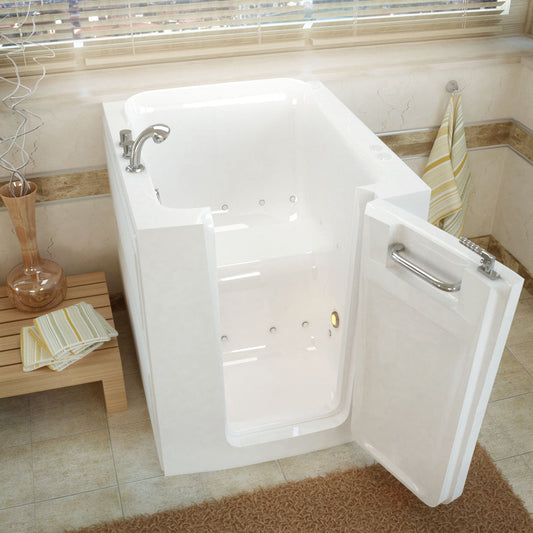 MediTub Walk-In 32 x 38 Right Door White Air Jetted Walk-In Bathtub 3238RWA