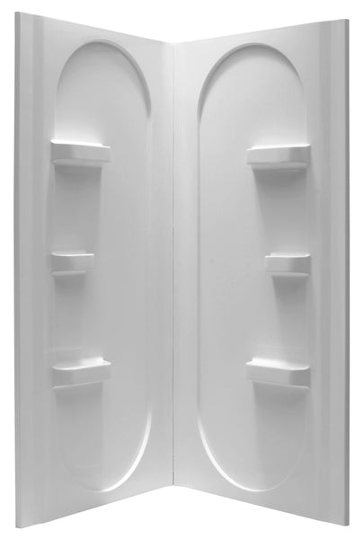 Anzzi SW-AZ8074 Mishra 38 in. x 38 in. x 75 in. 2-piece DIY Friendly Corner Shower Surround in White