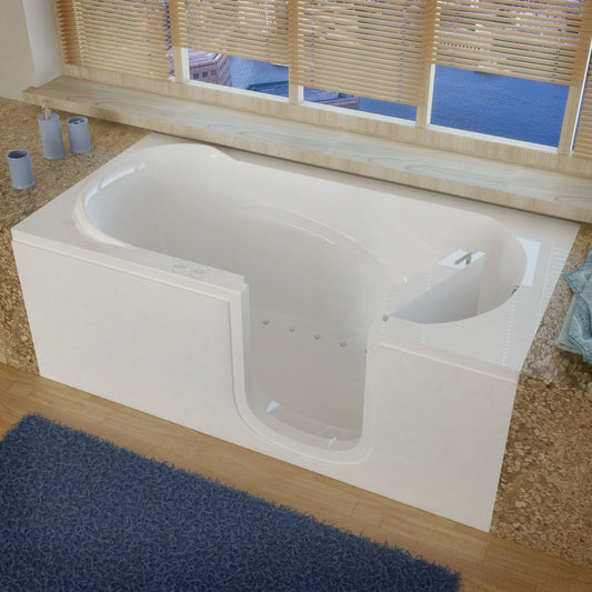 MediTub Step-In 30 x 60 Right Drain White Air Jetted Step-In Bathtub 3060SIRWA