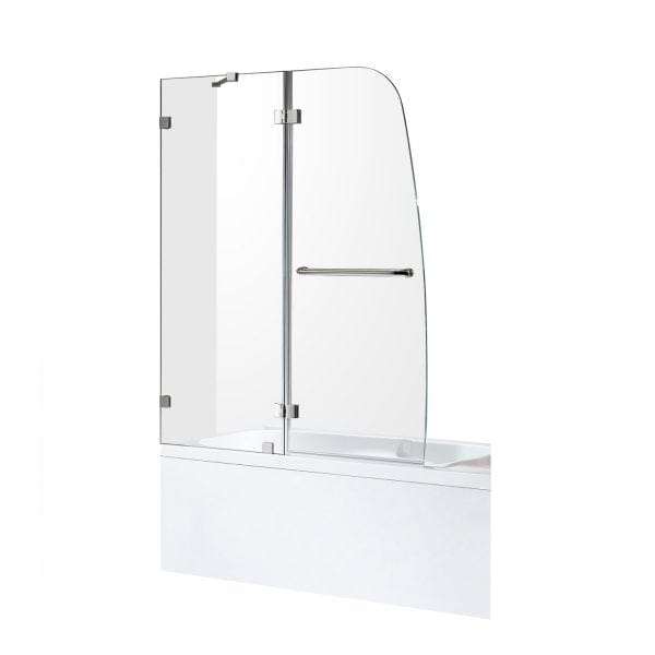 Anzzi Brand SD-AZ11-01BN Herald Series 48 in. by 58 in. Frameless Hinged tub door in Brushed Nickel