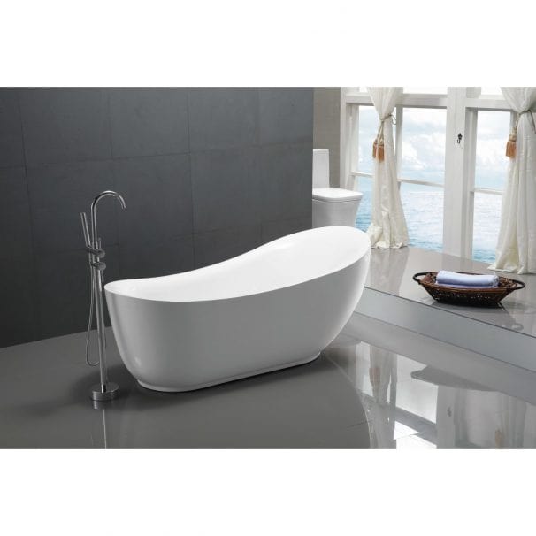 Anzzi Brand FT-AZ090 Talyah Series 5.92 ft. Freestanding Bathtub in White