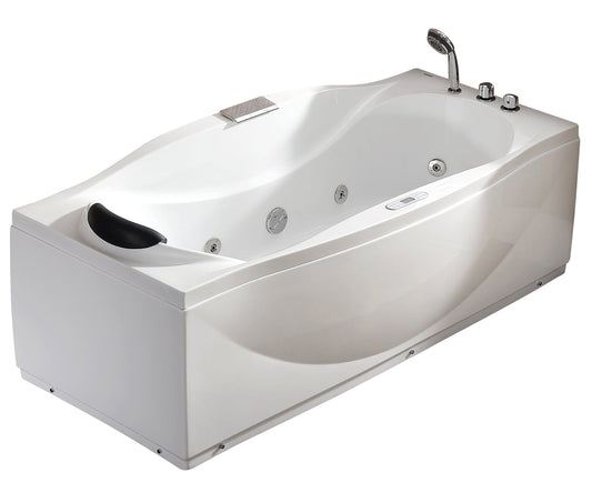 EAGO AM189ETL-R 6 ft Right Drain Acrylic White Whirlpool Bathtub w Fixtures