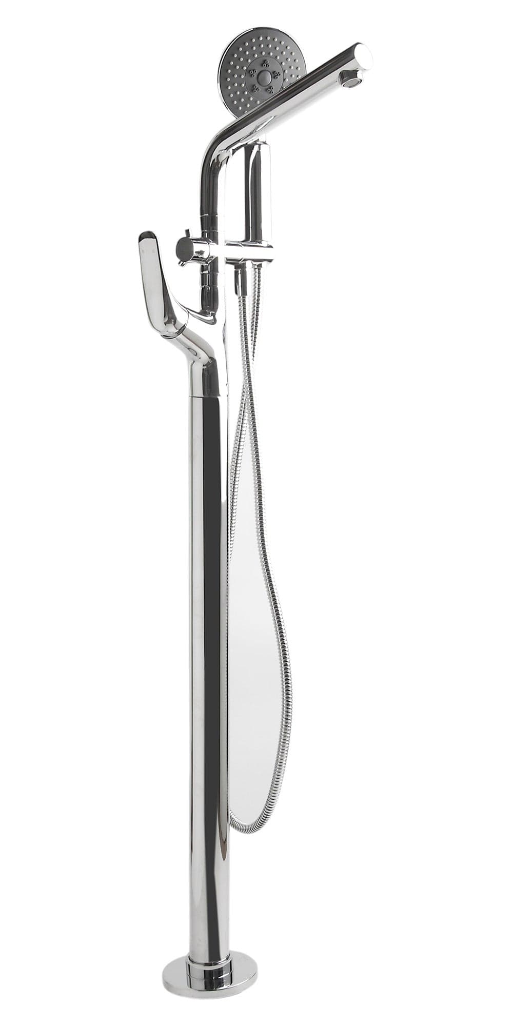 ALFI brand AB2758-PC Polished Chrome Floor Mounted Tub Filler + Mixer /w additional Hand Held Shower Head