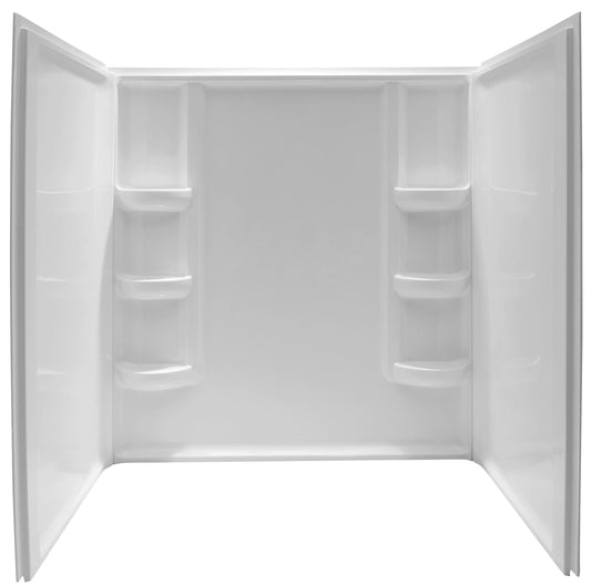 Anzzi SW-AZ8075 Vasu 60 in. x 36 in. x 60 in. 3-piece DIY Friendly Alcove Shower Surround in White