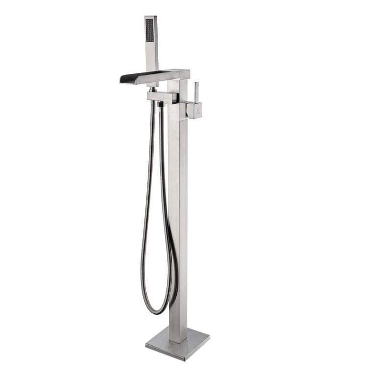 Anzzi Brand FS-AZ0059BN Union 2-Handle Claw Foot Tub Faucet with Hand Shower in Brushed Nickel