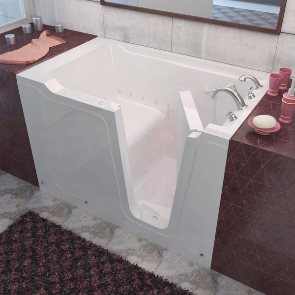 MediTub Walk-In 36 x 60 Right Drain White Air Jetted Walk-In Bathtub 3660RWA